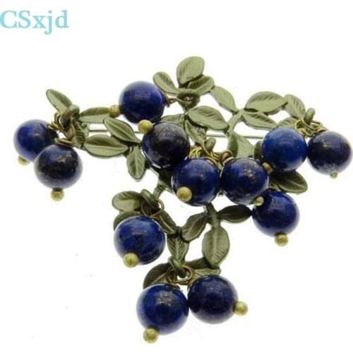CSxjd Vintage brooch jewelry Green that bake Paint Blue color stone brooch scarves buckle Accessories 2017 New