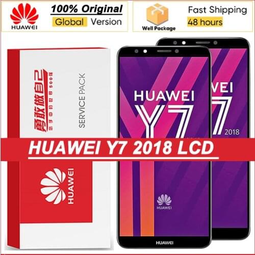 100% Original 5.99'' Display with frame for Huawei Y7 2018 LCD Touch Screen Digitizer Y7 Prime 2018 LDN-L01LDN-LX3 Repair Parts