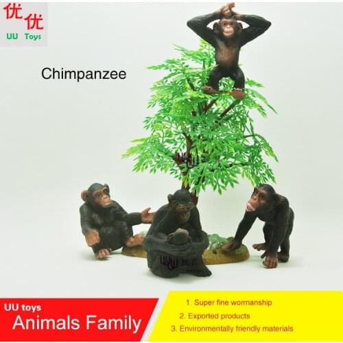 Action FiguresChimpanzee family pack Simulation model Animals kids toys children educational props Action Figures Collections