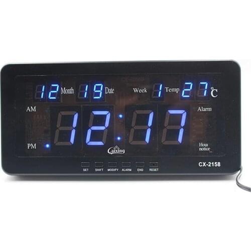 Electronic LED Digital Calendar Alarm Clock with Temperature date and week Desk or Wall Mount for Living Room Study Shelf