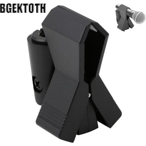 BGEKTOTH Flexible Microphone Mic Stand Accessory Plastic Clamp Clip Holder Mount Black