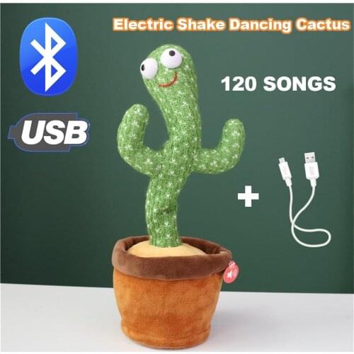 Funny Dancing Cactus Singing Twisting Electric Shake Songs Plush Toys Children Early Childhood Education Gift Table Decoration