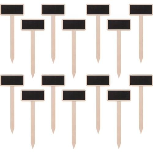 Healifty 20PCS Mini Wooden Chalkboard Blackboard Creative Decorative Garden Flowers and Plants Pot Tags House Decorations