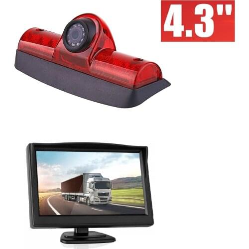 Misayaee HD 720P Brake Light Camera Stop lights + 4.3'' Monitor for Nissan NV Passenger Cargo Van 2009-2019 Transporter