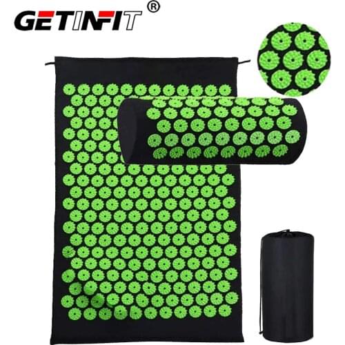 Getinfit Round Thorn Massager Cushion Massage Mat Acupressure Relieve Back Body Pain Spike Mat Acupuncture Yoga Mat With Pillow