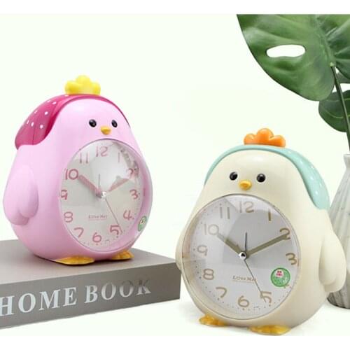 Cute cartoon chick alarm clock digital alarm clock color changing clock kids cartoon toys