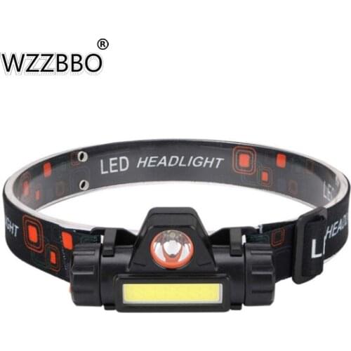 LED Headlight Multi-function USB Strong Light Rechargeable Outdoor Emergency Head-mounted Waterproof Flashlight COB with Magnet