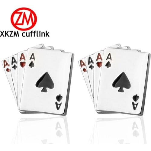 Hot Fashion Punk Men Poker Cufflinks Male Men French Shirt Cuff Links Cards Design Cufflink Cuff Button mens Jewelry Party gift
