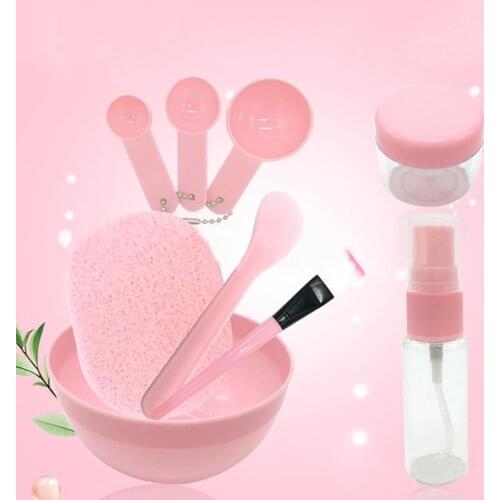 9 in 1 DIY Mask Bowl Brush Beauty Tool Homemade Stick Spray Bottle Measuring Spoon Make up Set Mixing Bowl Plastic Face Puff Set