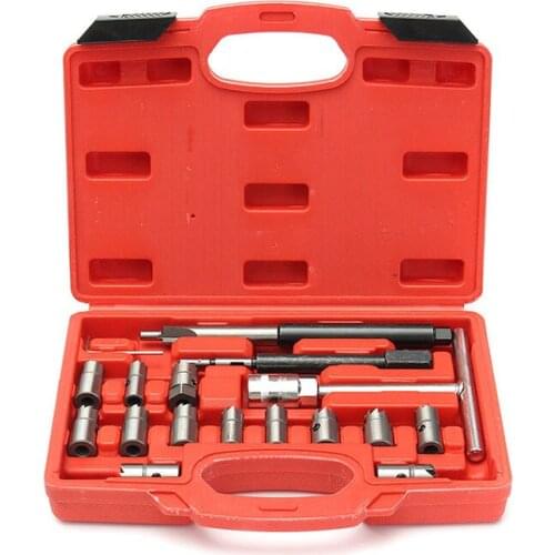 17 PCS Diesel Injector Cleaner Carbon Remover Seat Cutter Cutting Tool Set SK1364