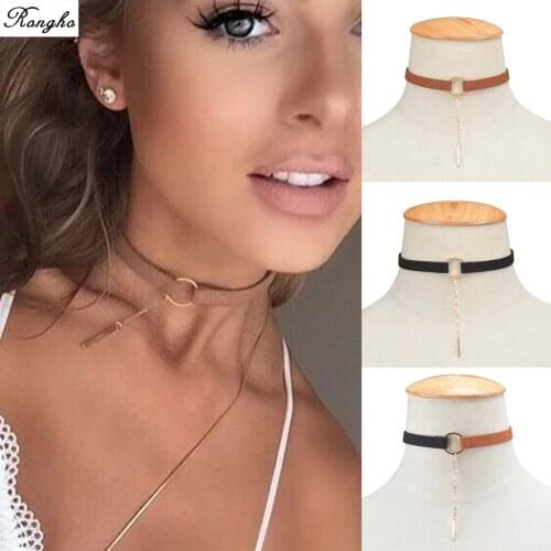 Женские кожаные чокеры Rongho China At AliExpress