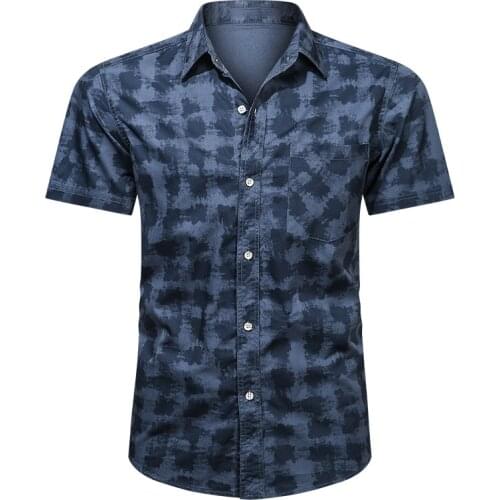 2021 Men Summer 100% Cotton Military Plaid Shirt Short Sleeve Cargo Shirts Men Spring Casual Single Breasted Business Shirt Men