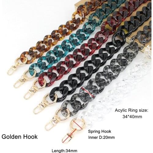 1PCS 34cm 45cm 63cm long 3.4cm Width Detachable Replacement Shoulder Strap Bag DIY Acrylic Resin Handbag Chain Plastic Strap