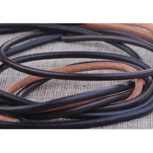 5m Black Cowhide Leather Cord For DIY handmade Craft Accessories Jewelry for Beading Necklace Ethnic Meterial Wholesale