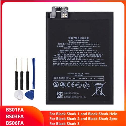 Xiao Mi Original Replacement Phone Battery BS01FA BS03FA BS06FA For Xiaomi Black Shark 1 2 3 3S Black Shark Helo With Free Tools