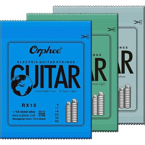 Orphee Electric Guitar Strings 6pcs/set RX15/RX17/RX19 Super Light High Quality Guitar Hexagonal Carbon Steel Guitarra Strings