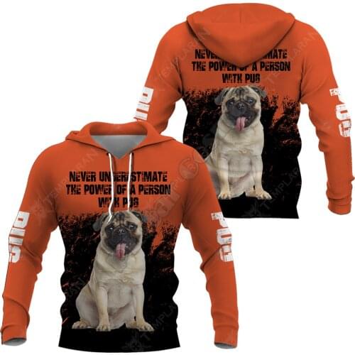 Funny Pug Dog 3D Printed All Over Hoodies Fashion Pullover Men For Women Sweatshirts Sweater Animal Costumes