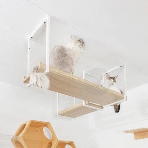 Cat Aerial Walkway Wooden Wall-mounted Cat Jumping Platform Cat Climbing Frame Cat Scratching Board Pet Supplies
