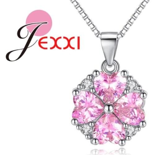 Top Quality Cubic Zirconia 925 Sterling Silver Fashion Jewelry Flower Necklace Jewelry for Women Accessories