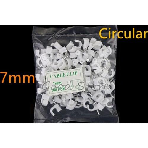 High quality 100pcs/bag 7mm nail round plastic wire clip clip wiring cable clamp Y