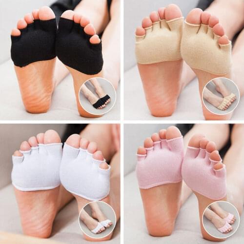 1 Pair Open-Toed Five-finger Socks With Men Female Women Cotton Thin Forefoot For Bunion Relief Hammer Toes Correction