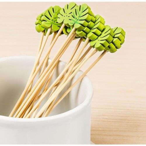 100 Pcs Disposable Bamboo picks Food Fruit Cocktail Handmade Toothpicks Picnic Party Supplies Decoration