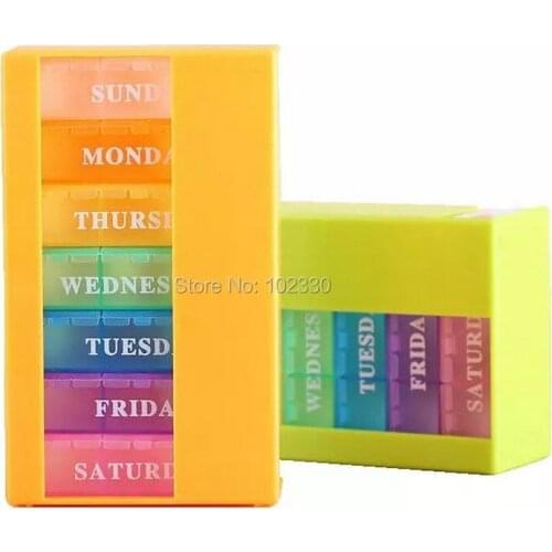 120pcs New 21 Slots 7 Day Pill Box Organizer Weekly Medicine Vitamins Pill Cases Splitters Medicine Tablet Holder S0012