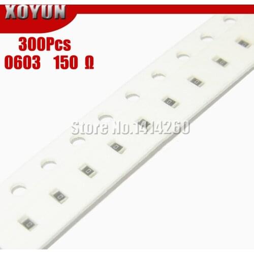 300PCS 0603 Chip Fixed Resistor SMD Resistor 1% 150 ohm 150R 151
