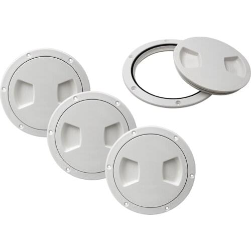 4-Pack Solid Marine Boat RV 5 inches Access Port Hatch Cover Twist Out Deck Plate