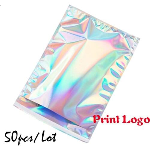 50pcs Colorful Laser Mailing Bags Self Sealing Plastic Envelopes Storage Bag Clothes Poly Adhesive Courier Packaging Bags