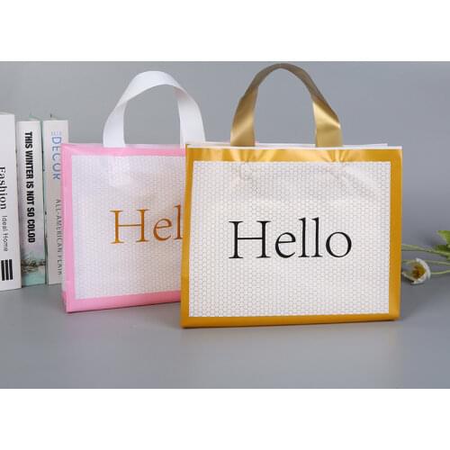 50pcs High Quality Plastic Bags Thick Large Shopping Bag Jewelry Clothing Store Packaging Bags Wedding Gift Bag with Handle