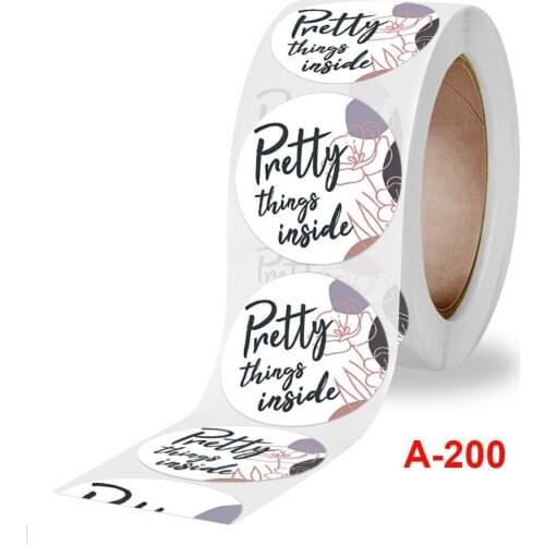 500pcs/roll rose Seal Labels for Envelope thank you sticker Cute stationery sticker "Pretty thing inside"stickers with Gold foil