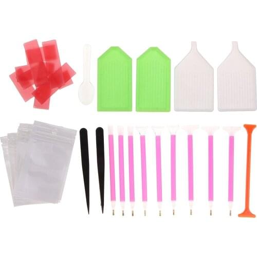57 Pieces Diamond Painting Tools Including Green/White Diamond Boxes Tools