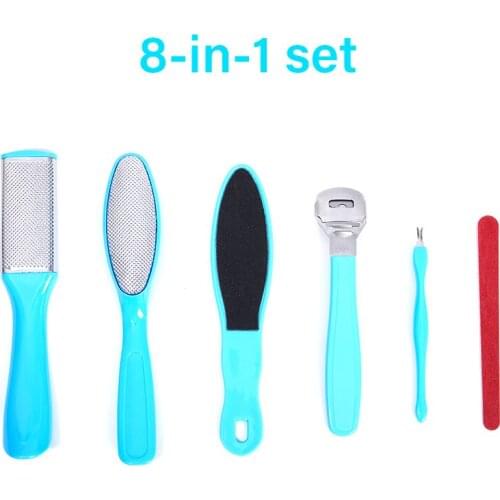 8Pcs/Set Pedicure Rasp Tools Feet Care Tool Kit Stainless tool Manicure Foot Care File Set Dead Hard Skin Callus Remover Scraper