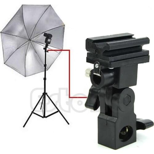B Type Flash Hot Shoe Adapter Trigger Umbrella Holder Swivel Light Stand Bracket
