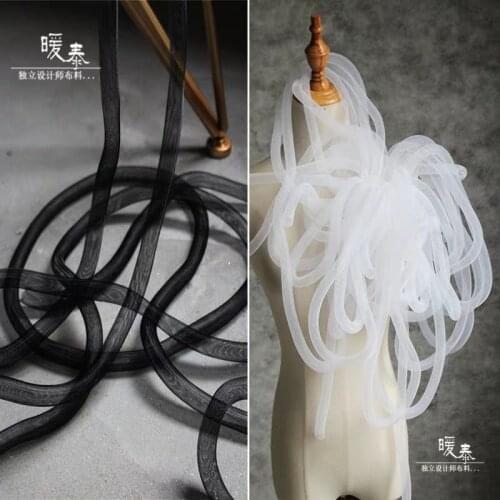 Elastic Pipe Accessories Black White DIY Hand Knit Deform Modelling Design Props Jewelry Skirt Wedding Decor Designer Fabric