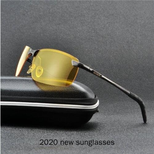 Aluminum Night Driving Glasses Anti Glare Night Vision Driver Glasses Men Polarized Yellow Sunglasses High Quality Goggle NX