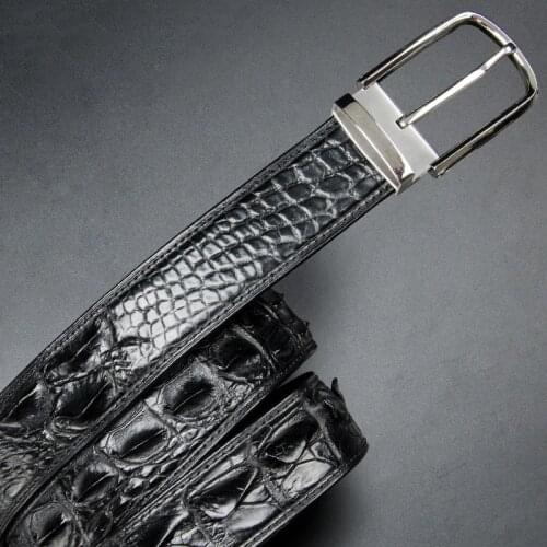 Authentic Crocodile Scales Skin Men Waist Strap For Man Stainless Steel Needle Buckle Genuine Real Alligator Leather Male Belts