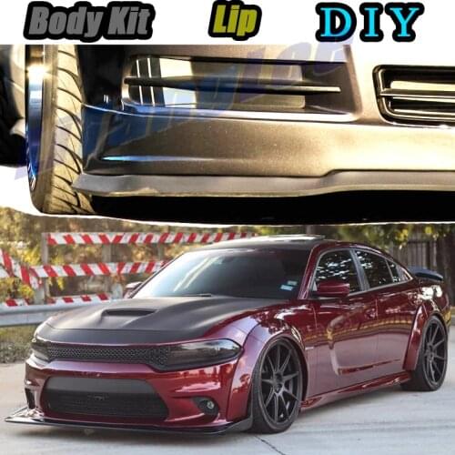 Car Bumper Lip Front Spoiler Skirt Deflector For Dodge Charger 2006~2020 Tune Car Modified Body Kit VIP Hella Flush Lips