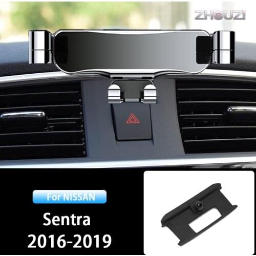 Car Mobile Phone Holder Air Vent Mounts Stand GPS Gravity Navigation Bracket For Nissan Sentra B17 2016-2019 Car Accessories