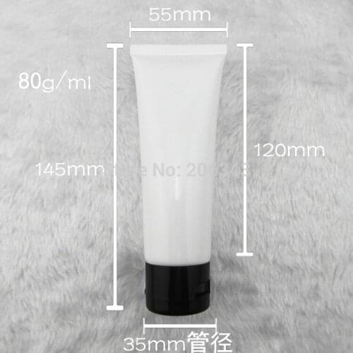 80ml white soft tube or mildy wash tube or butter or handcream tube with black flip lid