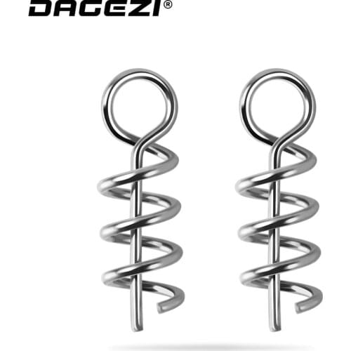 DAGEZI 50pcs/lot Spring Lock Pin Crank Hook Fishing Connector Stainless Steel Swivels & Snap Soft Bait Fishing Accessories pesca