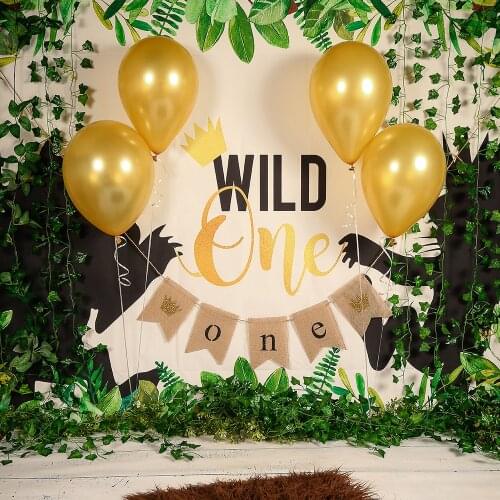 Photography Backdrop Boy 1st Birthday Background Jungle Wild One Crown First Birthday Cake Smash Banner Photocall Portrait Kids