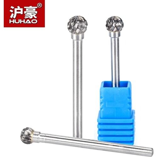 HUHAO 1pc 3mm Shank Tungsten Carbid Steel Cutter Metal Grinding Carving Rotary File Cylindrical Router Bit For Metal Polishing
