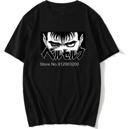 Funny Cartoon Top Violent Guts Man Manga Swordsman Japanese Street Clothing Anime Jacket 90s Unisex Hip Hop Crew Neck Shirt Male