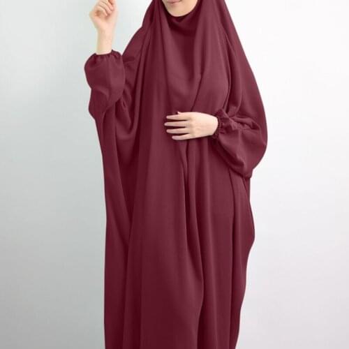 Eid Mubarak Muslim Women Turban Dress Prayer Dress Jilbab Abaya Long Khimar Full Cover Ramadan Dress Abayas Islamic Clothing