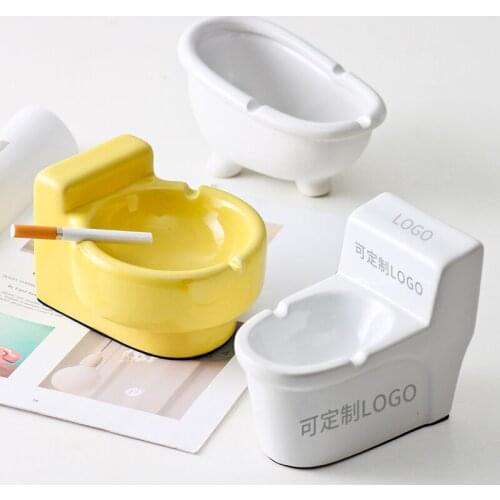 Customized Logo Ceramic Creative Fashion Toilet Ashtray Advertising Gift Daily Porcelain Ashtray