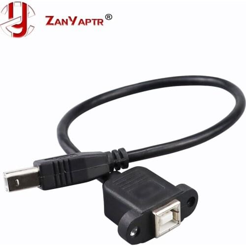 USB 2.0 Type B Male to Female M/F EXTENSION Data Cable Panel Mount For Printer or 3D Printer Cable Connector Adapter 30CM