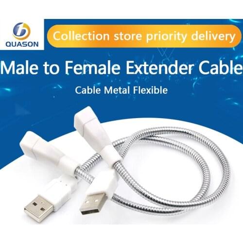 USB Extension Cable Male to Female Extender Cable LED Light Adapter Cable Metal Flexible Tube for laptop PC
