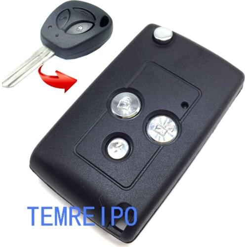 Modified Flip Remote Car Key Case Shell For LADA Priora Niva Vaz Granta Samara 2108 Xray Sedan 3 Button Uncut Blade Fob